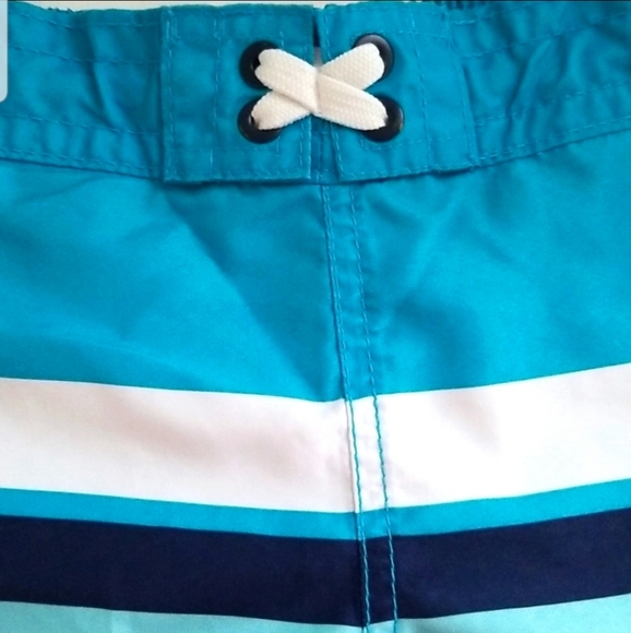Boy's Swimming Shorts / Boardshorts Blue Striped Print Size Small Boy's (6-7) - Picture 3 of 7